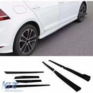 image-2-Golf 7 Side Skirts Lower Lip Without Flaps 4 Pieces Set Piano Black Vacuum Plastic / 2012-2018