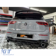 image-10-Golf 8 Rear GTI Diffuser + Chrome Exhaust Tips Piano Black ABS / 2020 After (R + L Single Output)