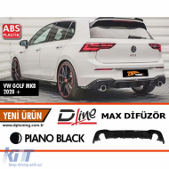 image-17-Golf 8 Rear MAX Diffuser Piano Black ABS / 2020 After (R + L Single Output)
