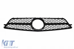 Griglia A Design nera lucida tipo C63 adatta per Mercedes Classe C W204 berlina, station wagon, coupé 2007-2014 con un singolo fascio-image-6138001