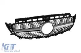 Griglia a diamante cromata/grigia adatta per Mercedes E-Class W213 berlina, S213 wagon, C238 coupé, A238 cabriolet 2016-2019 con apertura per telecamera-image-6236961