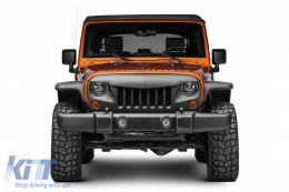 Griglia anteriore centrale per JEEP Wrangler Rubicon JK 07-17 Eagle Eyes Nero opaco-image-6085163