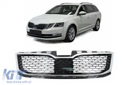 image-61-Griglia Calandra per Skoda Octavia III 5E Facelift Berlina Wagon 2017-2020 Nero/Cromo