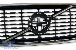 Griglia Calandra Sportiva Centrale per Volvo XC60 II 2017-2021 Nero Lucido-image-6126501