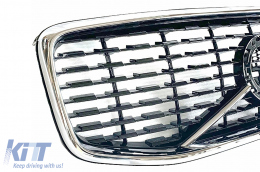 Griglia Calandra Sportiva Centrale per Volvo XC60 II 2017-2021 Nero Lucido-image-6126502