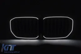 Griglia Calanra LED per BMW X5 G05 2018-2022 Doppio Banda Nero Lucido Grille-image-6277391