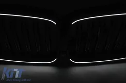 Griglia Calanra LED per BMW X5 G05 2018-2022 Doppio Banda Nero Lucido Grille-image-6277396