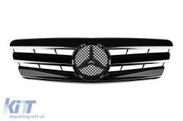 image-11-Griglia cromata/nera adatta per Mercedes C-Class W203 2000-2007