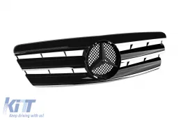 Griglia cromata/nera adatta per Mercedes C-Class W203 2000-2007-image-6132388