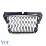 Griglia del radiatore a nido d'ape senza emblema in cromo nero opaco adatta per Audi A3 8P 08-13-image-6201120