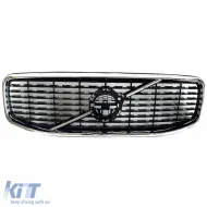 Griglia del radiatore nera lucida con cornice cromata adatta per Volvo XC60 II 2017-2021-image-6210294