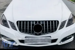 Griglia in stile GT cromata/nera adatta per Mercedes E-Class W212 2009-2013 senza apertura per telecamera-image-6145728