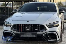 Griglia nera lucida tipo Brabus con linee rosse adatta per Mercedes A Design GT Coupé a 4 porte X290 dopo il 2019-image-6138021
