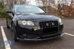 Griglia nera lucida tipo S3 adatta per Audi A3 hatchback, Sportback 2005-2008-image-6132298
