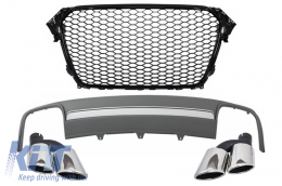 image-71-Griglia per AUDI A4 B8 Facelift 12-15 Diffusore d'aria Silenziatore Punte RS Look