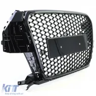 Griglia radiatore sportiva a nido d'ape nera lucida adatta per Audi Q3 8U pre-facelift 11-15-image-6206507