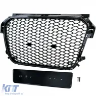 Griglia radiatore sportiva a nido d'ape nera lucida adatta per Audi A1 8X pre-facelift 10-14-image-6209102