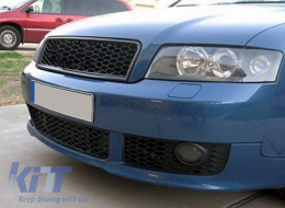 Griglia senza badge per Audi A4 B6 Sedan Avant 8E 8H 01-04 RS Look nero opaco-image-6038792