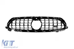 image-45-Griglia tipo GT cromata/nera adatta per Mercedes E-Class W213 berlina, S213 station wagon, C238 coupé, A238 cabrio A Design Sport line & Avantgarde, E53 A Design dopo il 2020 con apertura per telecame