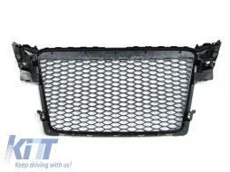 Griglia tipo RS verniciata nera adatta per Audi A4 B8 berlina, station wagon 2008-2011-image-6145474
