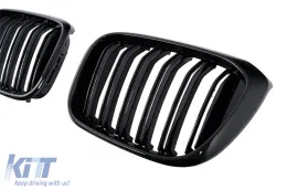 Griglie Calandra per BMW X3 G01 X4 G02 02.2018-2021 Doppia striscia M Look Nero lucido-image-6239300