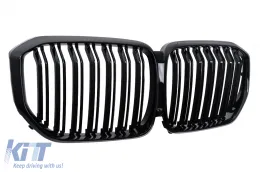 Griglie Renali Centrali per BMW X5 G05 2018-2022 Doppio Banda M Look Nero Lucido-image-6239480