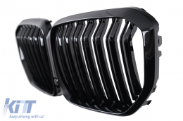 Griglie Renali Centrali per BMW X5 G05 2018-2022 Doppio Banda M Look Nero Lucido-image-6239485