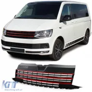 image-16-Grill ohne Emblem mit roten Streifen geeignet für VW T6 Bus Transporter 15-19