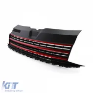 Grill ohne Emblem mit roten Streifen geeignet für VW T6 Bus Transporter 15-19-image-6196185