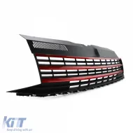 Grill ohne Emblem mit roten Streifen geeignet für VW T6 Bus Transporter 15-19-image-6196187