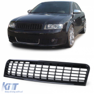 image-15-Grill ohne Emblem schwarz, geeignet für Audi A4 B6 8E 00-04