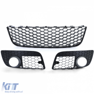 Grill ohne Emblem + Stoßstangengitter-Set geeignet für VW Golf 5 GTI 03-09-image-6252297