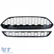 Grill-Set ST Waben-Design oben und unten glänzend schwarz, geeignet für Ford Fiesta 13–17-image-6207981