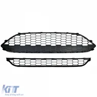 Grill-Set ST Waben-Design oben und unten glänzend schwarz, geeignet für Ford Fiesta 13–17-image-6207983