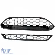 Grill-Set ST Waben-Design oben und unten glänzend schwarz, geeignet für Ford Fiesta 13–17-image-6207985