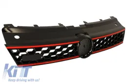 Grille avant centrale pour VW Polo 6R 2009-2014 Nid d'abeille GTI Look-image-6023205