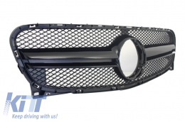 Grille Avant pour MERCEDES Classe GLA X156 2014-2016 GLA45 Design Noir-image-6011551
