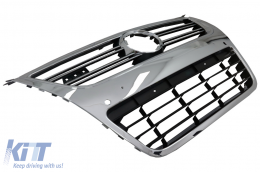 Grille avant pour VW Passat 3C 07-10 Chrome complet seul pour OEM R36 Pare-chocs avec PDC-image-5991110