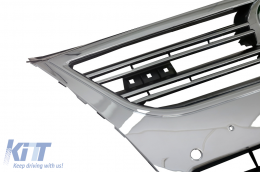 Grille avant pour VW Passat 3C 07-10 Chrome complet seul pour OEM R36 Pare-chocs avec PDC-image-5991111