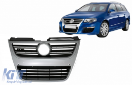 Grille avant pour VW Passat 3C 2007-2010 Argent Aluminium Look-image-6075305