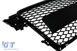 Grille avant sans badge pour Audi A4 B8 2007-2012 RS Look Noir brillant-image-6075308