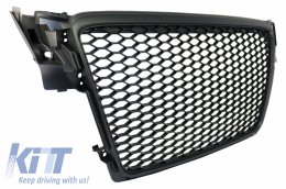 Grille avant sans badge pour Audi A4 B8 2008-2011 RS4 Look Noir mat-image-6041282