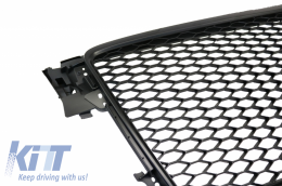 Grille avant sans badge pour Audi A4 B8 2008-2011 RS4 Look Noir mat-image-6041283