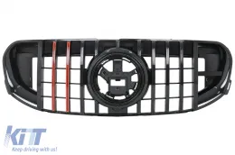 image-39-Grille Calandre Inserts Rouges pour Mercedes GLS SUV X167 2019-2023 GTR Design