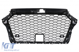 Grille Calandre pour Audi A3 8V Facelift 2017-2019 RS3 Design Noir Chrome Sans badge-image-6101892