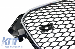Grille Calandre pour AUDI A4 B8 Facelift 12-15 RS Look Avec/sans PDC Noir/Chrome--image-6030873