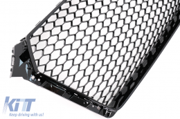 Grille Calandre pour Audi A4 S4 B9 8W 2016-2018 Berline Avant RS Design Noir brillant-image-6101521