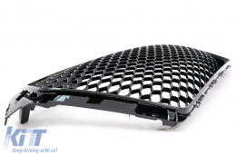 Grille Calandre pour Audi A4 S4 B9 8W 2016-2018 Berline Avant RS Design Noir brillant-image-6101522