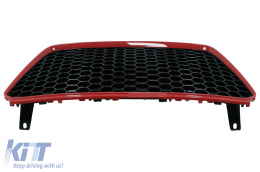 Grille Calandre pour Audi R8 42 1 génération Facelift 13-15 RS Look Noir Brillant Rouge-image-6096212