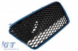 Grille Calandre pour Audi R8 42 1ère génération Facelift 13-15 RS Look Noir Brillant Bleu-image-6096204